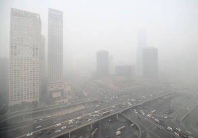 Beijing downtown smog
