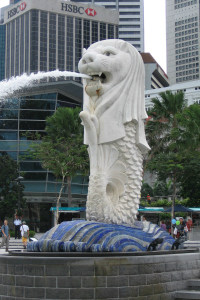Not even Merlion can help stop Singapore's office rents from falling