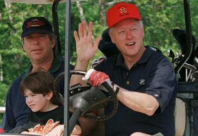 Tony Rodham (left) will have more time to hit the links with his brother-in-law Bill Clinton (right) after his EB-5 center was shut