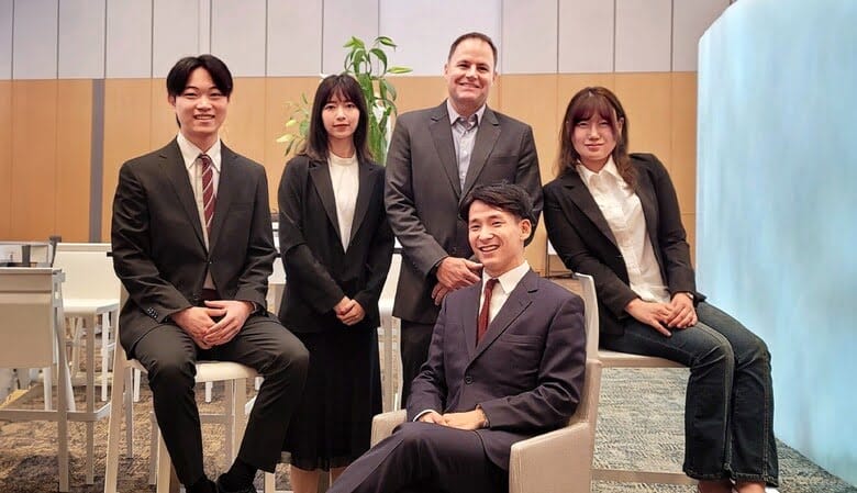 Hines Asia Pacific CEO Ray Lawler with the winning team from Waseda University (Image: Hines)